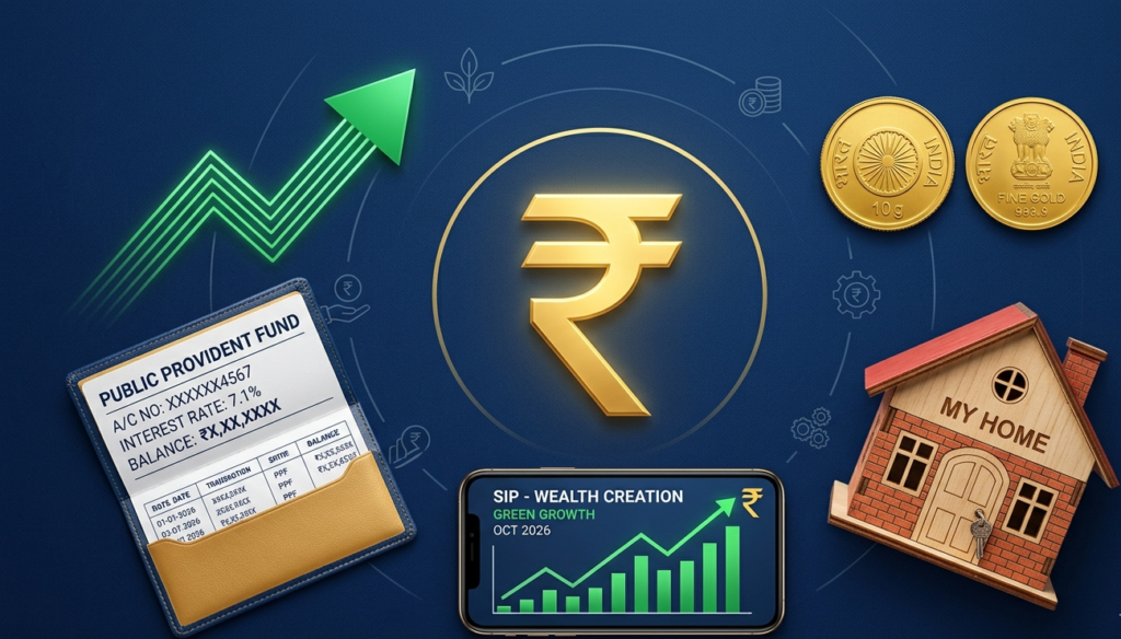 inflation proof investments India 2026 gold real estate equity SIP protect wealth